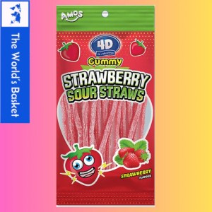 Amos 4D Strawberry Sour Straws
