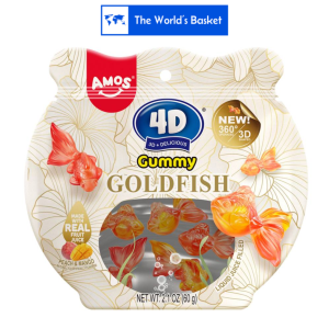 Amos 4D Gummy Gold Fish 60g Candy
