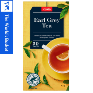 Coles Earl Grey Tea Bags | 50 pack black Tea  Leaves & Bergamot Flavour