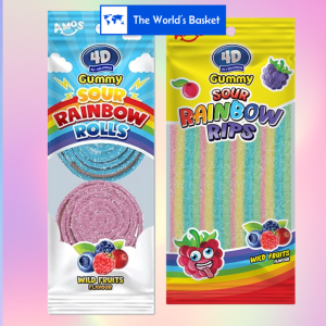 Amos 4D Sour Rainbow Rips | Roll gummy