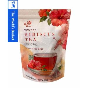 Vonbee Premium Hibiscus Tea Piramid Tea Bags 60 Count