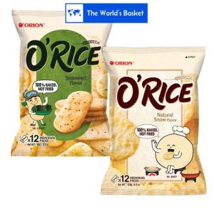 Orion O rice Natural Snow Flavor | Seaweed 12 individual Packs Rice cracker