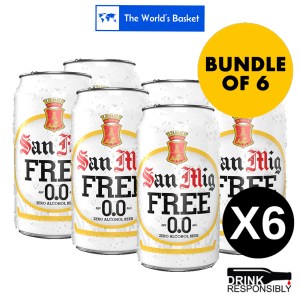 San Mig Free 0.0 330 mL  Zero Alcohol Pack of 6 Drink Moderately