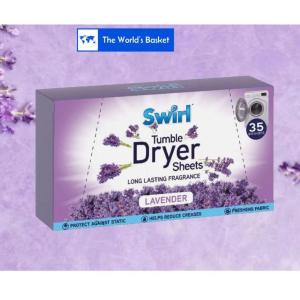Swirl Tumble Dryer Sheets Lavender Fabric Conditioner Laundry Aid Anti Static