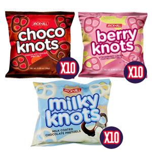 Jack n Jill Choco Knots 10♥ Berry Knots 10♥ Milky Nuts 10 x25G