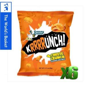 Granny Goose Krrrrunch Corn Snacks Cheese 6X60g