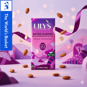 Lilys Sweets Salted Almond Milk Chocolate Bar 40% Cocoa 85g