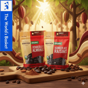 Woodstock Farms Organic Dark Chocolate Almonds 184g- Raisins