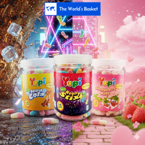 Yupi Gummy Candy Strawberry Kiss Jar 300g♥ Neon Stix♥ Iced Cola