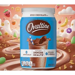 Ovaltine Rich Chocolate Drink Mix Powdered Drink Mix For Hot And Cold Milk Canister - 12 Oz