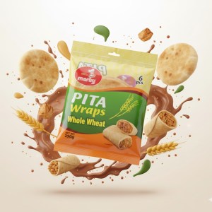 Marby Whole Wheat Pita Wraps – Soft and Healthy Flatbread for Sandwiches and Wraps