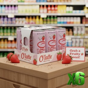 O Latte Milky Strawbery juice Drink 240ml x 6 cans