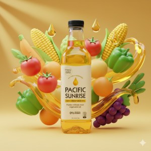 Pacific Sunrise 100% Vegetable Oil 1L – Pure and Healthy Cooking Oil for Everyday Use