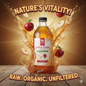 Mc Trader Apple Cider Vinegar 16oz – Natural and Unfiltered Vinegar for Health and Cooking