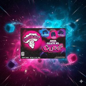 Warheads Sour galacic mix cube 99g Chewy Candy
