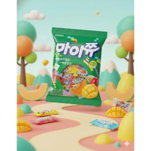 Crown Mychew Soft Chewing Candy, Cantaloupe Melons and Apple Mango Flavors