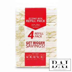 Sanicare Facial Tissue Econo Box Refill Pack 4s (3ply 140pulls 560sheets)