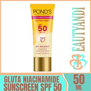 PONDS Gluta Niacinamide Sunscreen 50ml SPF50 PA+++ UV Bright Facial Comfort Skincare