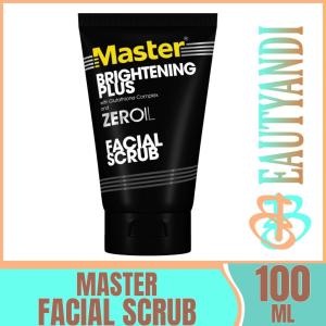 MASTER Brightening Plus w/Glutathione Complex & Zero Oil Facial Scrub 100ml Oil Control | Men Skincare Whitening Face Scrub