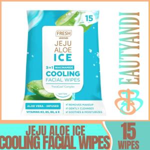 FRESH Jeju Aloe Ice Wipes 15s | 3in1 Niacinamide Cooling Wipes | Make up Remover