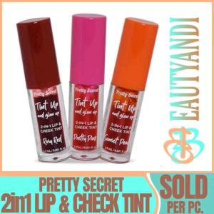 PRETTY SECRET(New) 2 in 1 Lip & Cheek tint 4ml( Pretty pink, Rosy red, Caramel Nude, Rasberry Rum ) Bigger size