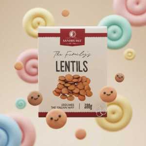 Sandhurst Dried Lentils in Brine 380g| Legumes the Italian Way | High Fiber Pulses 380g