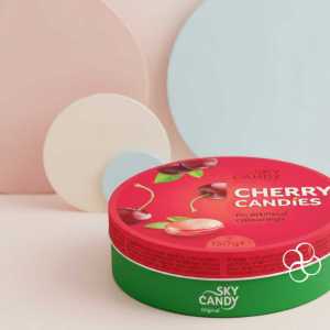 Sky Candy Cherry Hard Candies Tub, 230g - Delicious Natural Flavor, No Artificial Colourings