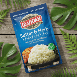 Idahoan Butter & Herb Mashed Potatoes - Instant Potato Mix, Quick & Easy 1-minute Preparation, Gluten-free
