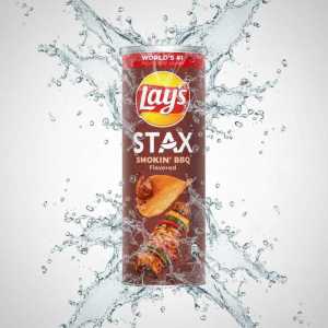 Lay's Stax Smokin' Bbq Flavored Potato Chips - 100g Canister
