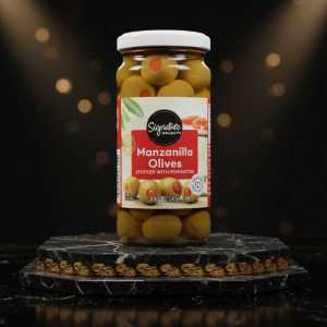 Signature Select Manzanilla Olives Stuffed with Pimiento | Green Olives Jar