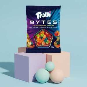 Trolli Bytes Infused Gaming Gummies with Zinc, Dextrose, Vitamin B6 & Mate-tec Extract - 150g
