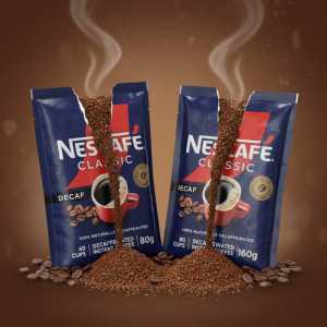 Nescafé Classic Decaf Instant Coffee Refill Pouch 80g/160g (40/80 Cups) | Naturally Decaffeinated