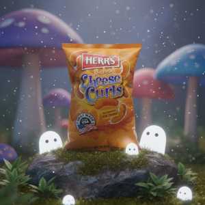 Herr's Baked Cheese Curls - Crunchy Cheese Flavored Snack Puffs Bag