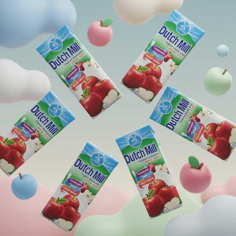 Dutch Mill Apple Yoghurt Milk Pack of 6 Drink with Fruit Juice | Refreshing Dairy Beverage - Image 2