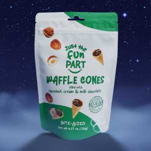 Just the Fun Part Bite-sized Chocolate Waffle Cones | Dessert Snacks with Hazelnut Crunch | 4.41 Oz