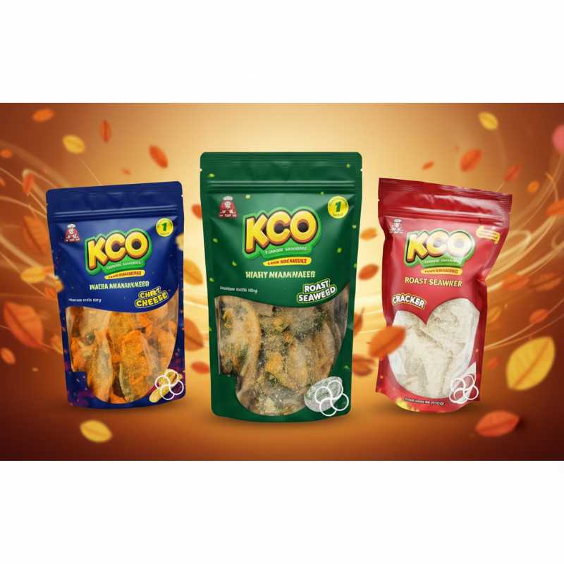 Kco Water Spinach Chips (kangkong) - Crunchy Spicy Cheese Flavor Snack Bag - Image 2