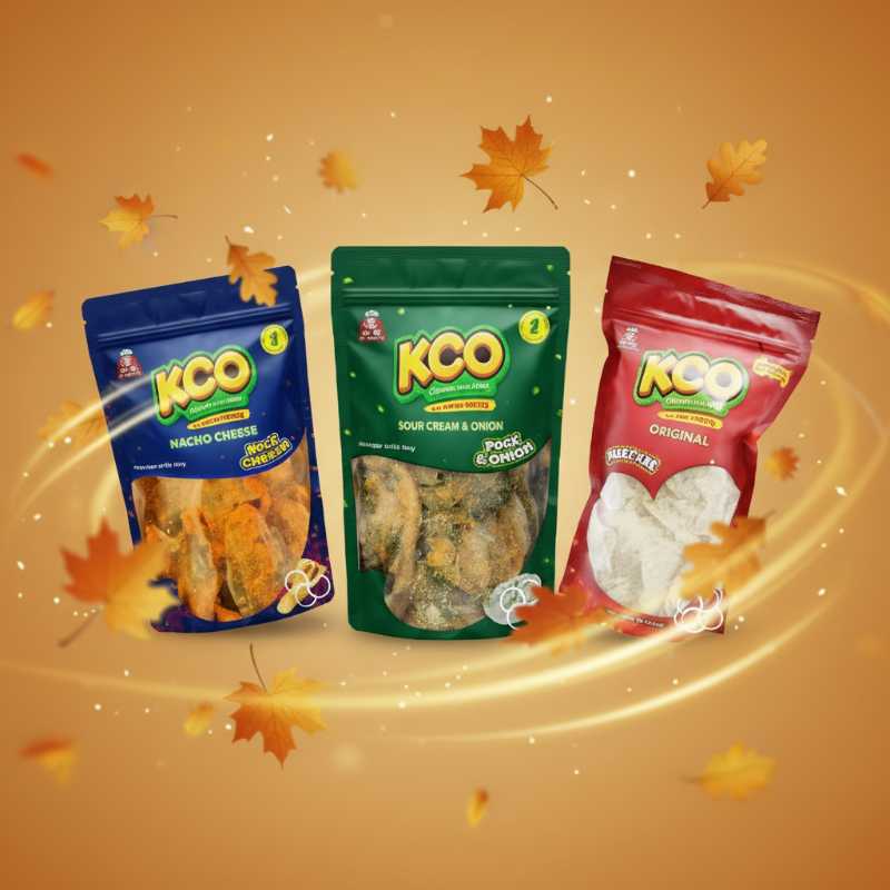 Kco Water Spinach Chips (kangkong) - Crunchy Spicy Cheese Flavor Snack Bag - Image 3