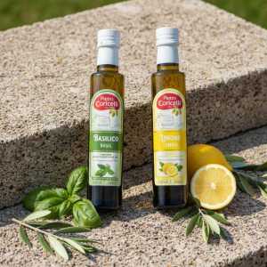 Maison Orphée Basil & Lemon Infused Extra Virgin Olive Oil Duo - Gourmet Flavored Oil Set