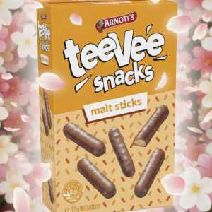 Arnott's Teevee Snacks Malt Sticks - Chocolate Coated Biscuit Snacks Box
