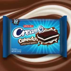 Jack 'n Jill Cream-o Cakewich Chocolate Sandwich Cake with Cream Filling - 10 Pack