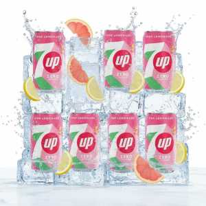 7up Pink Lemonade Zero Sugar Soda Can - Refreshing Soft Drink
