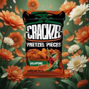 Crackzel Pretzel Pieces - Intense Jalapeño Flavor Crunchy Broken Pretzels Snack Bag