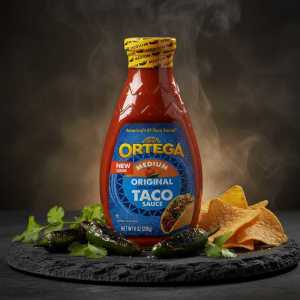 Ortega Original Medium Taco Sauce 8 oz, Classic Flavor, Squeeze Bottle,