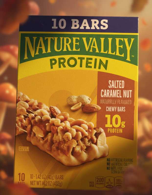 Nature Valley Protein Chewy Bars, Salted Caramel Nut Flavor, 10g Protein, 10 Count Box