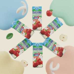 Dutch Mill Apple Yoghurt Milk Pack of 6 Drink with Fruit Juice | Refreshing Dairy Beverage