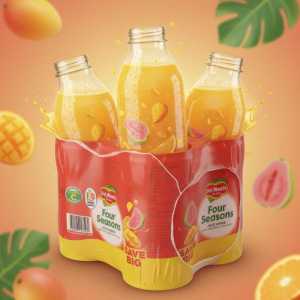 Del Monte Four Seasons Mixed Fruit Juice Drink - Ready-to-drink Tropical Beverage 6-pack (6x Cups)