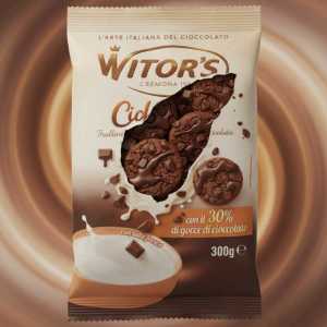 Witor's Ciokolotti Italian Chocolate Clusters | Cocoa Shortbread Biscuits (frollini) Covered in Chocolate, 300g