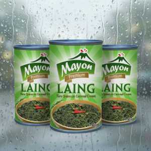 Mayon Premium Laing 155g pack of 3  - Authentic Filipino Taro Leaves in Coconut Cream - Canned Ready-to-eat Dish