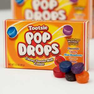 Tootsie Pop Drops Candy Box - Assorted Fruit & Chocolate Flavors with Chewy Tootsie Roll Center, 4 Oz