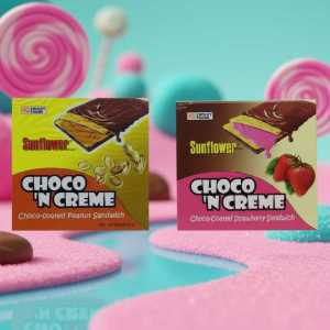 Sunflower Choco 'n Creme Bars: Peanut and Strawberry Sweet Snack Barrettes